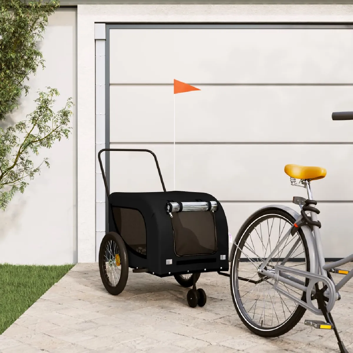 Remorque Vélo Animal VidaXL 134x68x74 cm – Cadre Fer, Tissu Oxford - vue 5