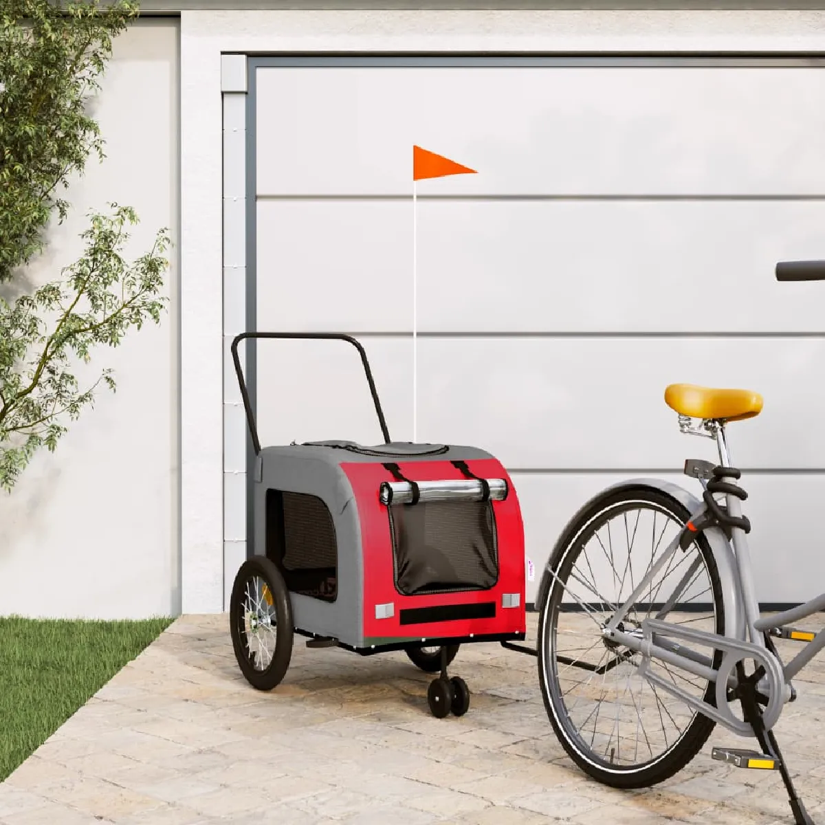 Meilleurs prix pour VidaXL Remorque de Vélo - Rouge et Gris