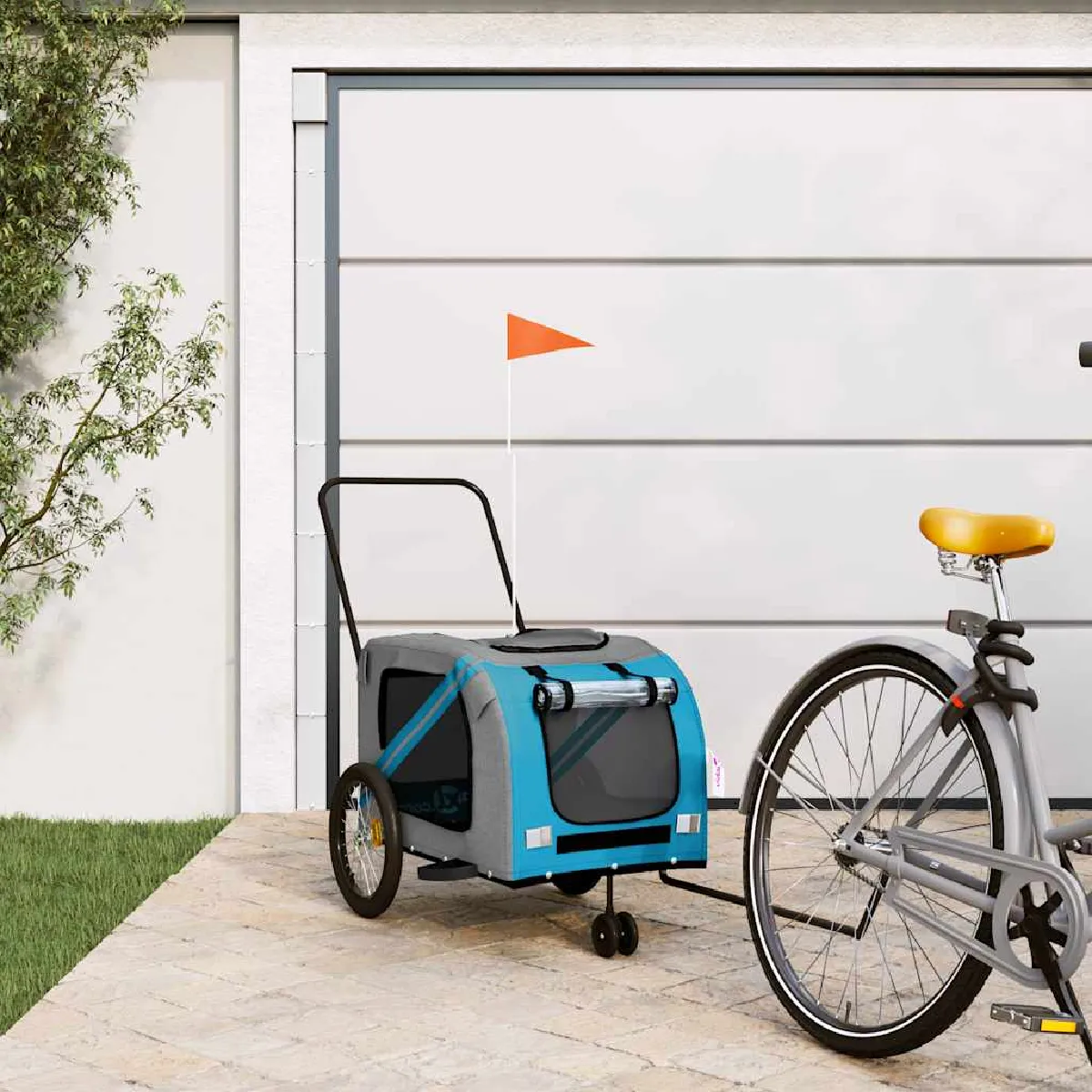 Non Communiqué Bleu/Gris Remorque De Vélo Pour Animaux De Compagnie Et - Image 3