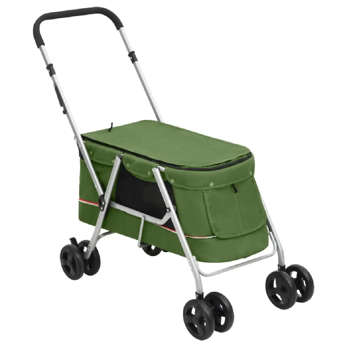 VIDAXL - Poussette pour chien - Pliable - 100x49x96 cm - Vert - Image 2