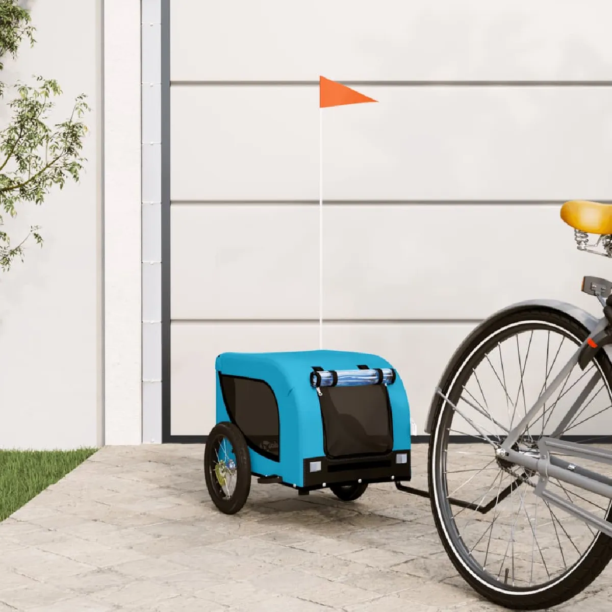 VIDAXL - Remorque de vélo pour chien - Bleu - Image 3