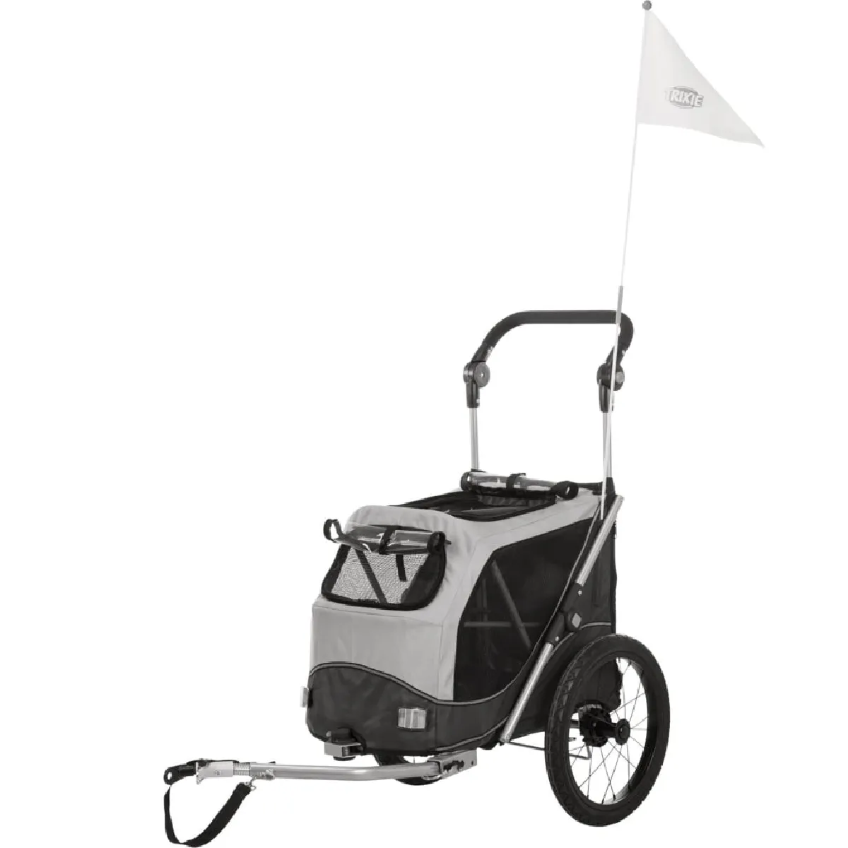 TRIXIE Roulotte de V&eacute;lo Pliable Rapidement Gris 74 x 95 x 103/143 cm