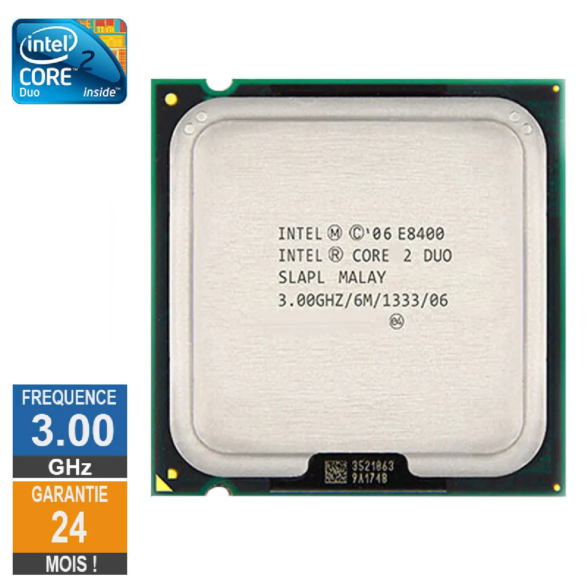 Processeur Intel Core 2 Duo E8400 3GHz SLAPL LGA775 6Mo 