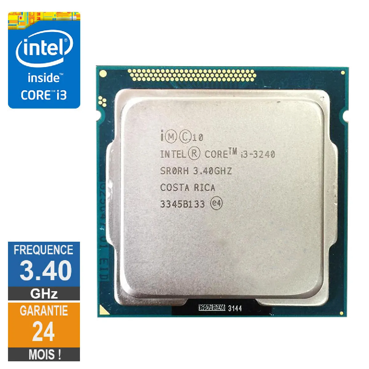 Processeur CPU Intel Core I3 3240 3.4Ghz 3Mo 5GT/ FCLGA1155 Dual Core SR0RH - vue 2