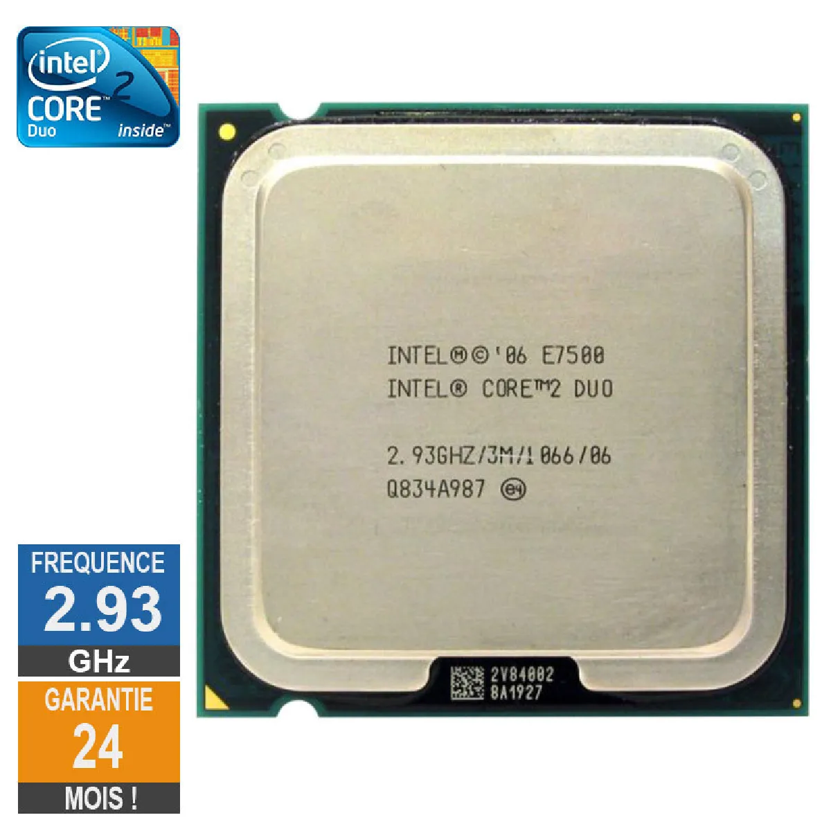 Processeur Intel Core 2 Duo E7500 2.93GHz SLGTE LGA775 3Mo - vue 2