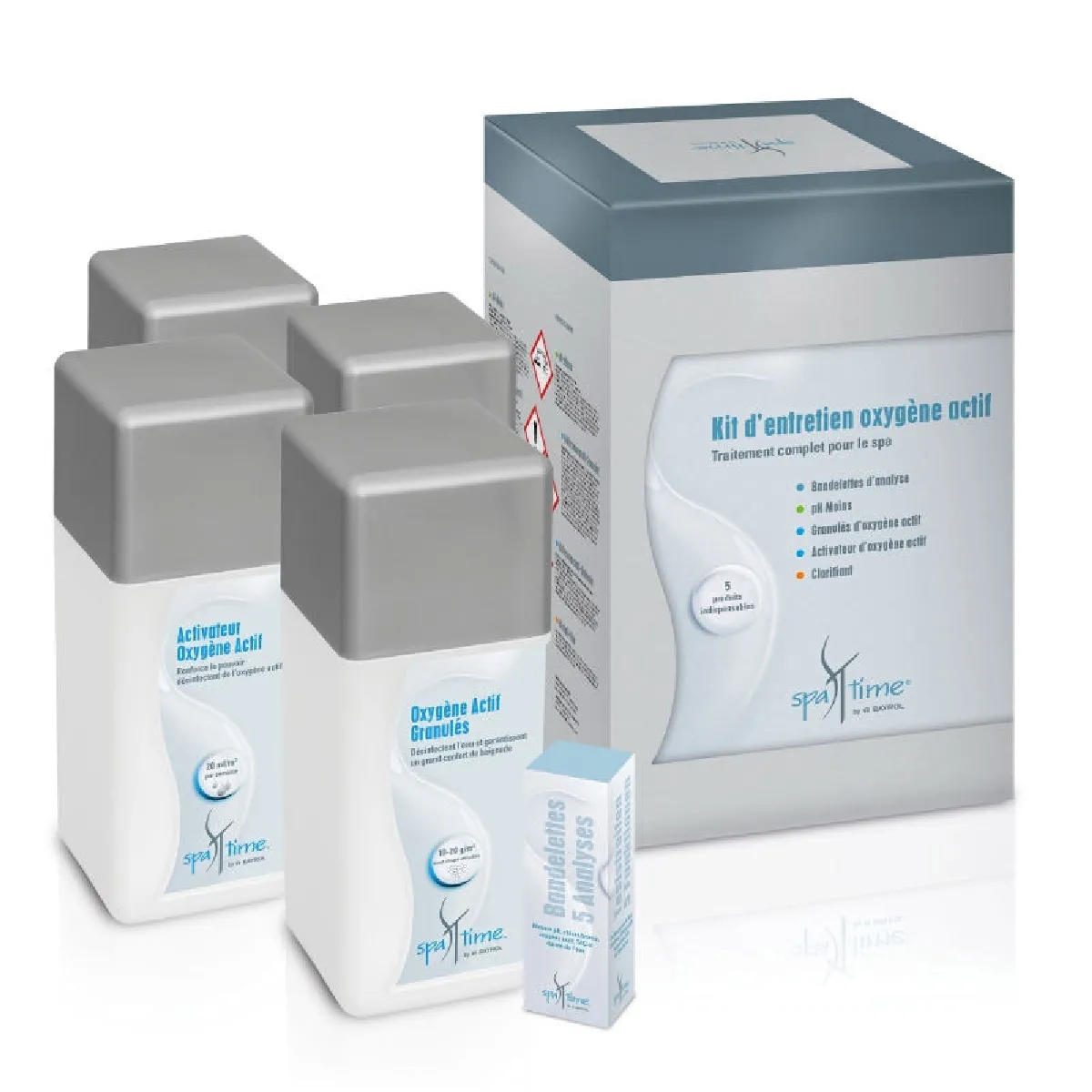 BAYROL Kit complet de produits pour le traitement &agrave; l'oxygene actif - KIT SPA OXYGENE ACTIF - Spa Time - 