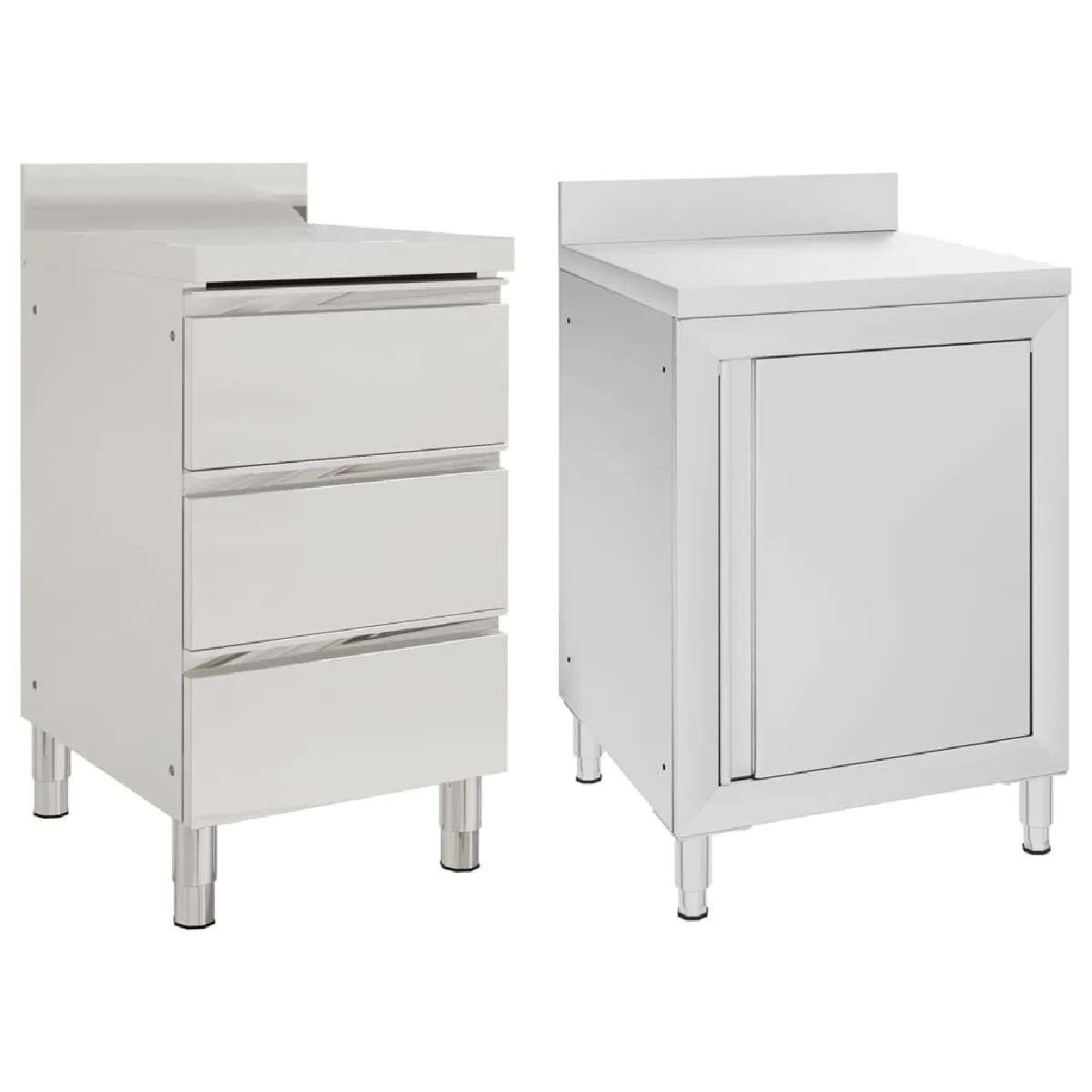 vidaXL Armoire cuisine commercial 2 pcs Inox - vue 2