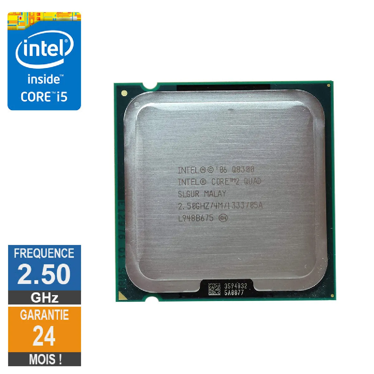 Processeur Intel Core 2 Quad Q8300 2.50GHz SLB5W LGA775 4Mo - vue 2