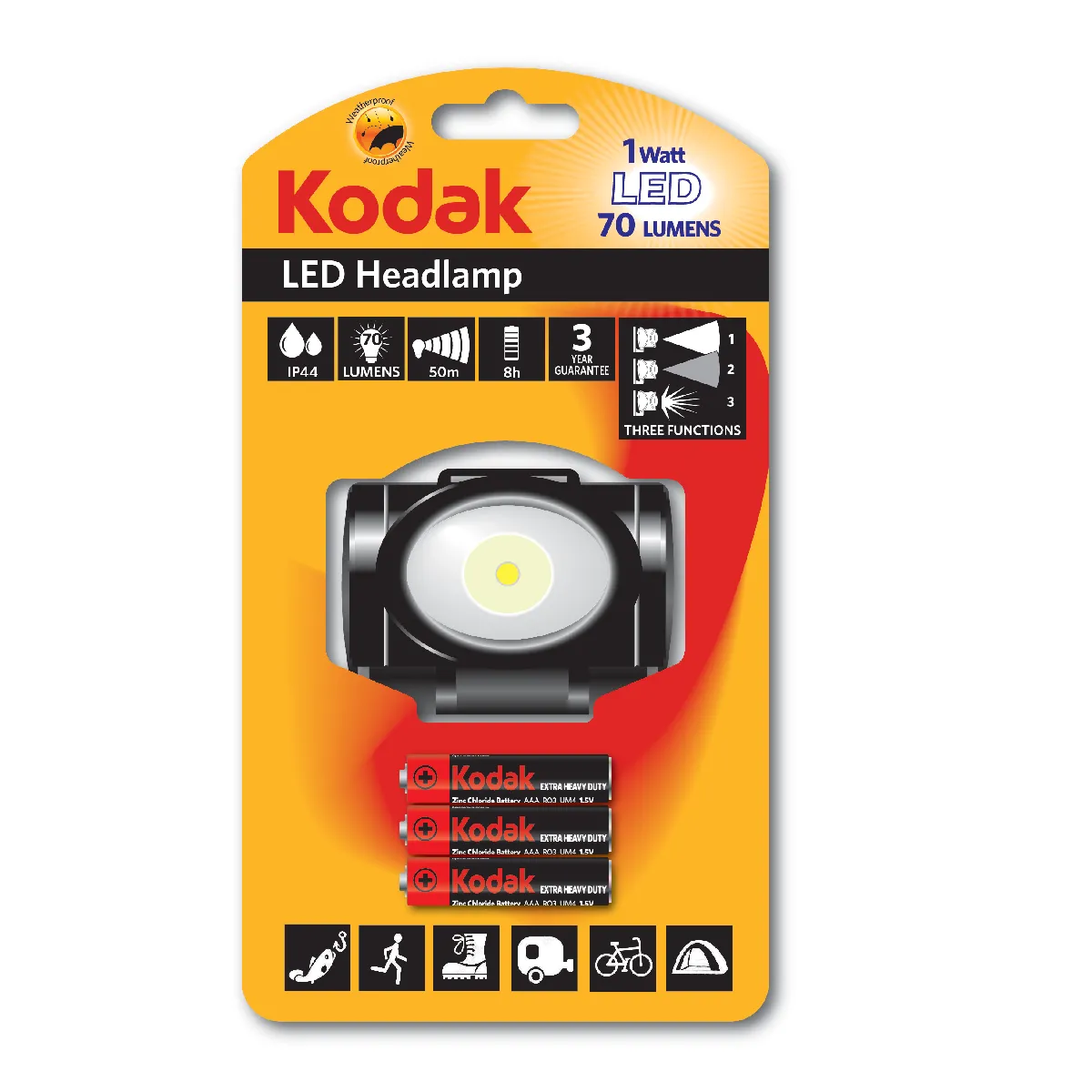 Kodak Lampe Frontale 70 LED - Noir Kodak Lampe Frontale 70 LED - Noir