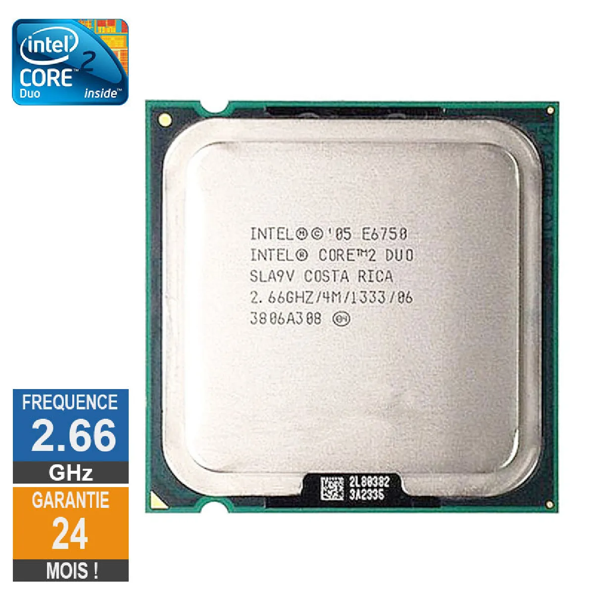 INTEL Processeur  Core 2 Duo E6750 2.66GHz SLA9V PLGA775 4Mo 