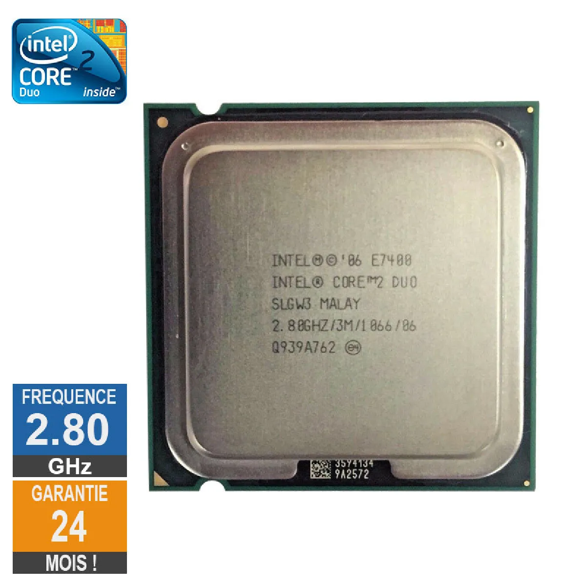 INTEL Processeur  Core 2 Duo E7400 2.80GHz SLGW3 LGA775 3Mo 