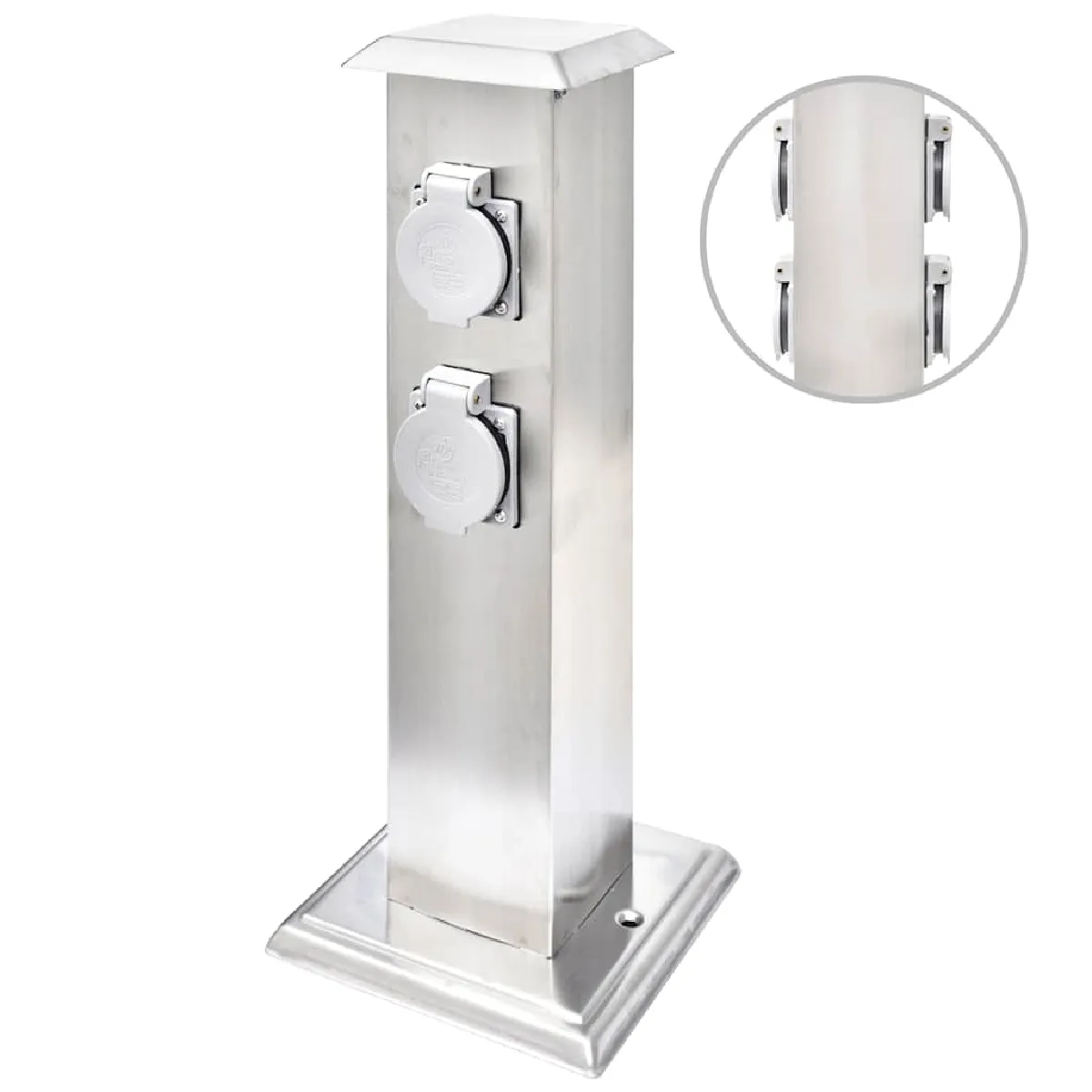 Vidaxl Argent Pilier De Prise De Jardin Acier Inoxydable - Image 3
