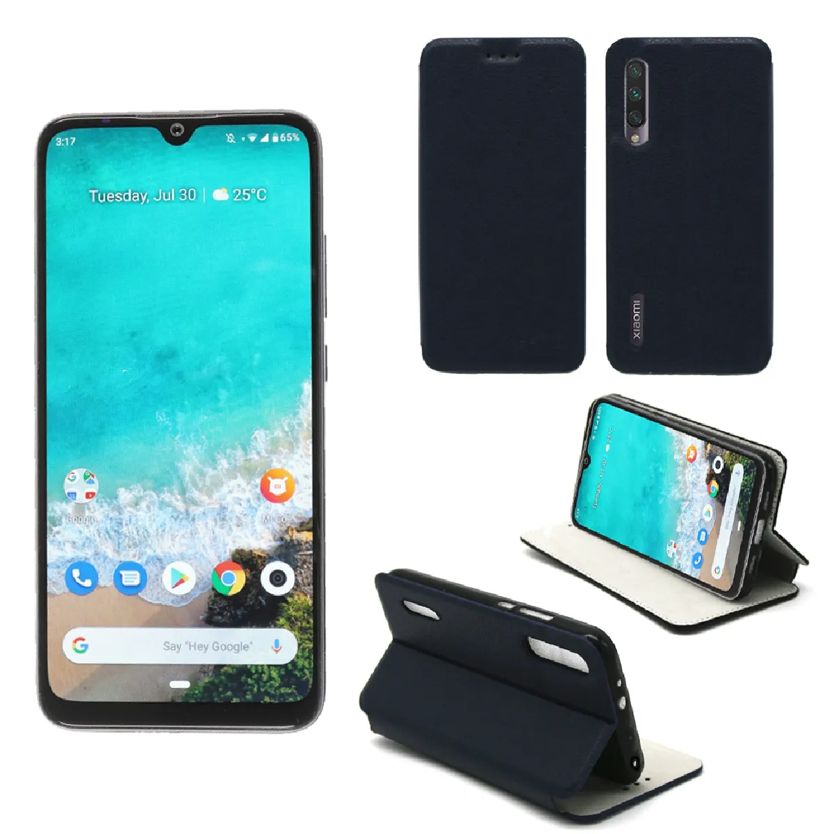 Xeptio Bleu Étui Xiaomi Mi A3 4G