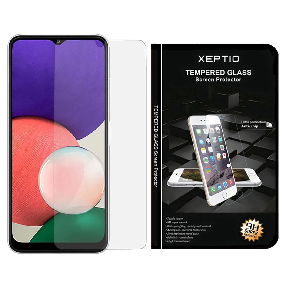 Xeptio Noir Protection D'écran En Verre Trempé Pour Samsung Galaxy A13 4G