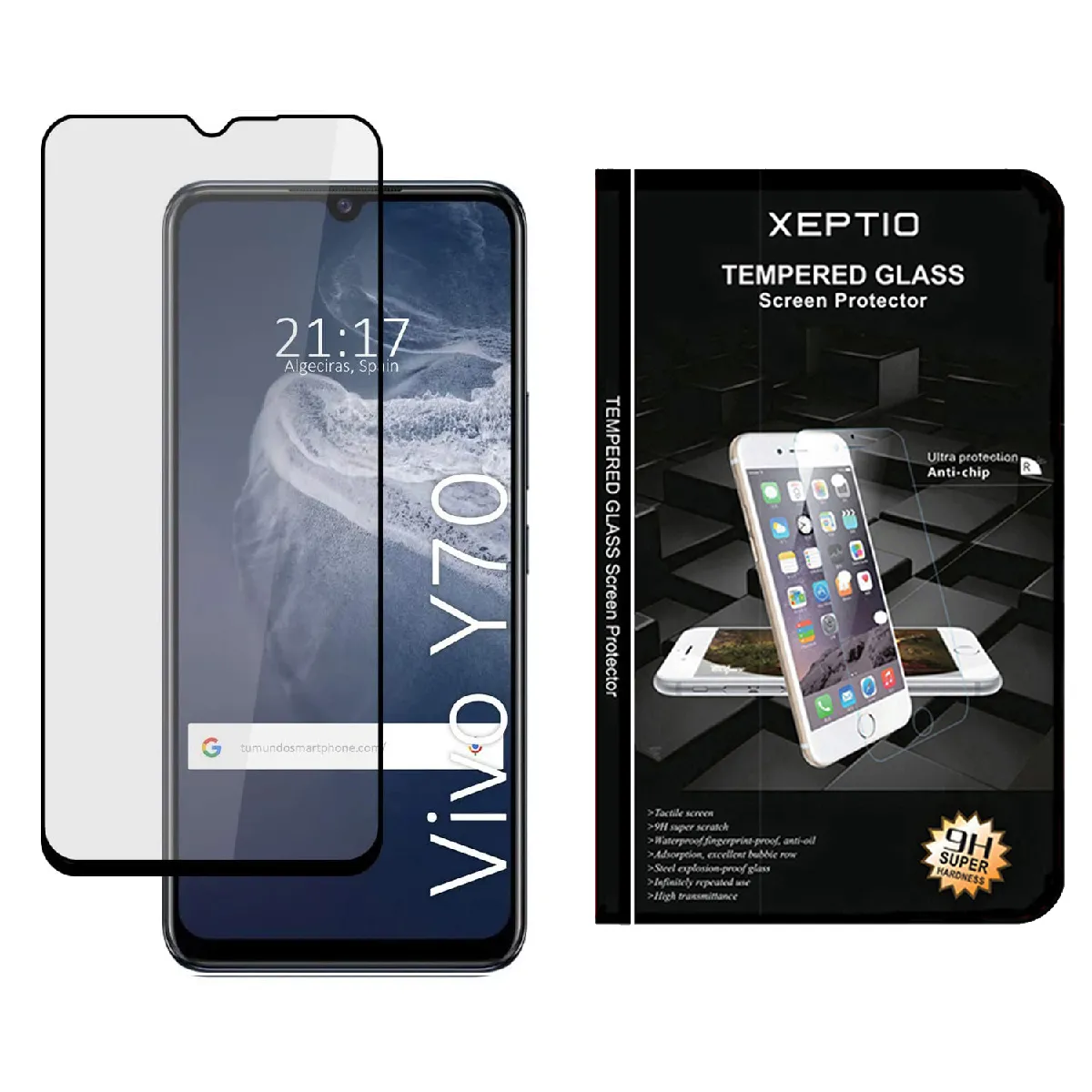 Xeptio Noir Vivo Y70 Vitre Protection Écran