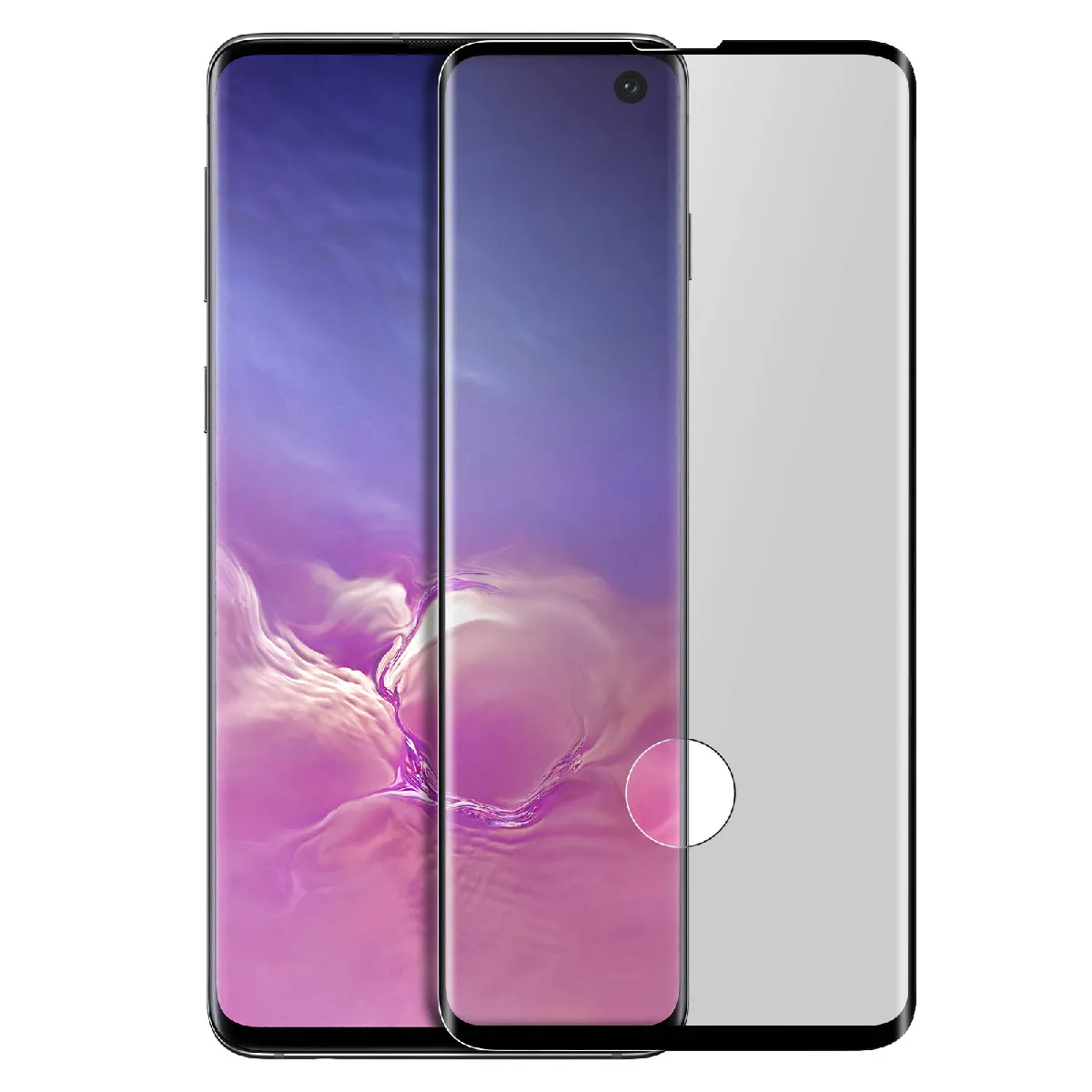 Avizar Noir Film Samsung Galaxy S10 Verre Trempé Incurvé