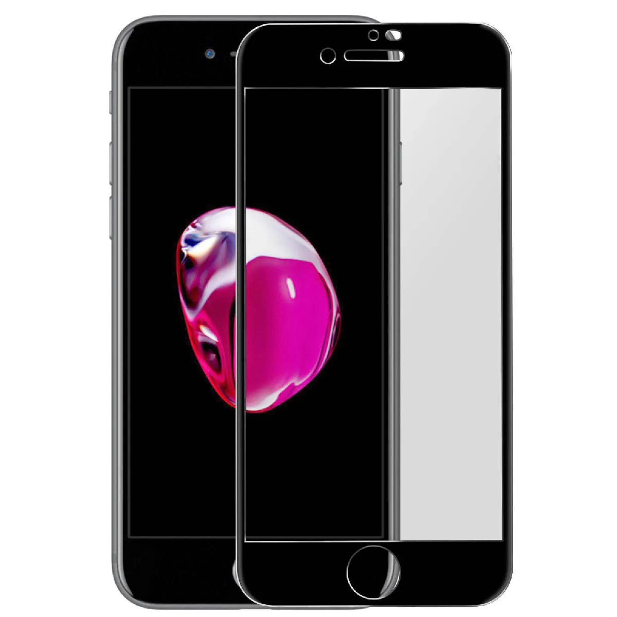 Avizar Noir Film Écran Iphone 7 Plus Et 8 Plus Verre Trempé Biseauté