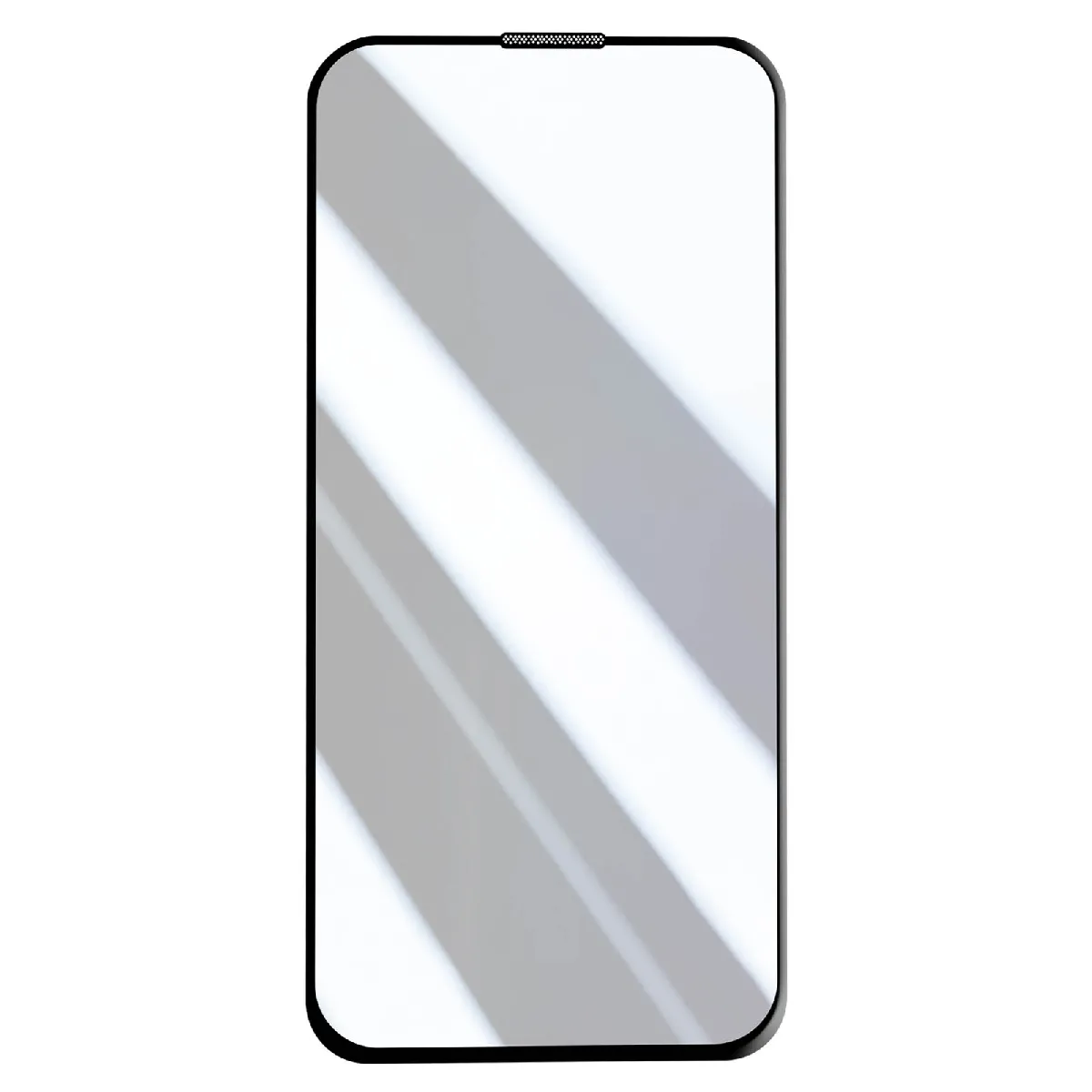 Avizar Noir Verre Trempé Pour Iphone 15 Pro Adhésion Totale Bord Biseauté Antichoc