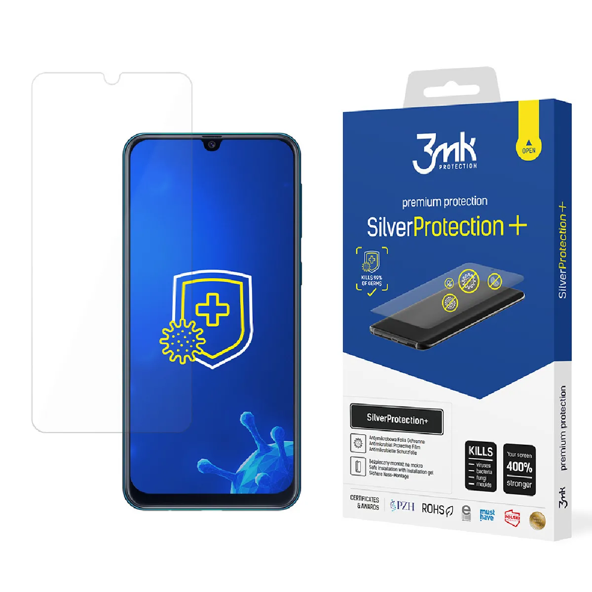 Antimikrobieller Schutzfilm 3MK Samsung Galaxy M21 SilverProtection+