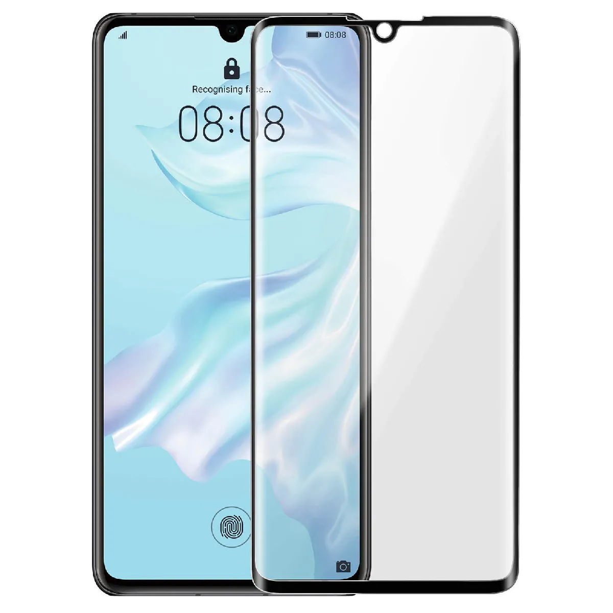 Avizar Noir Film Écran Huawei P30 Verre Trempé 9H Biseauté