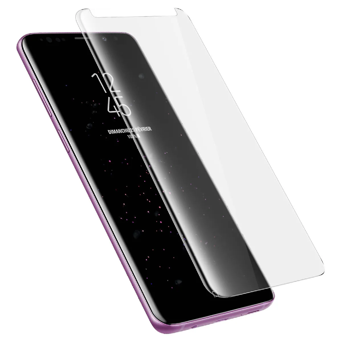 Film Galaxy S9 Plus Verre trempé Incurvé + Kit Lampe LED + Liquide adhésif Film Galaxy S9 Plus Verre trempé Incurvé + Kit Lampe LED + Liquide adhésif
