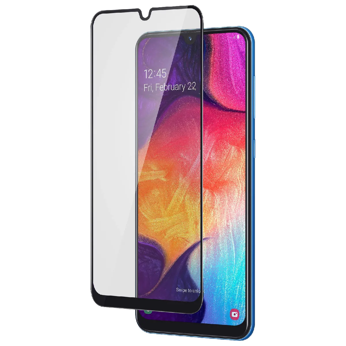 Avizar Noir Film Pour Samsung Galaxy A50 Verre Trempé Intégral Protection Écran