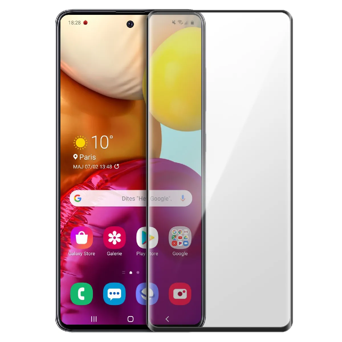 Avizar Noir Film Écran Samsung Galaxy A71 Verre Trempé 9H Biseauté
