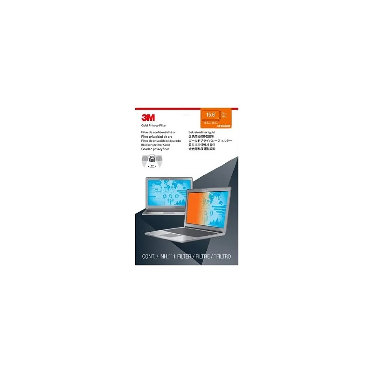 3M Filtre de confidentialit&eacute;  Or pour ordinateur portable 15,6" - Format 16/9
