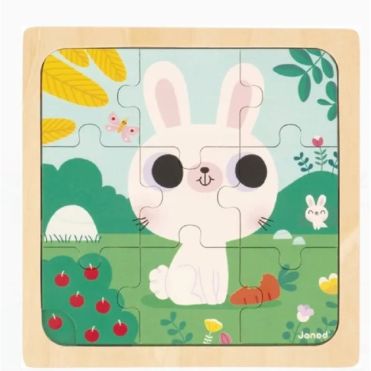 Janod Puzzle enfant Lapin blanc - 9 pièces