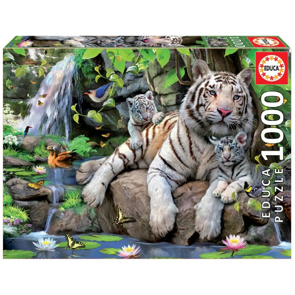 Educa Puzzle adultes Tigres blancs 1000 pièces