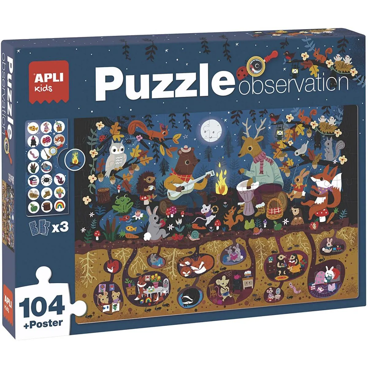 Apli - Puzzle Observation - Forêt - 104 pièces - Image 3