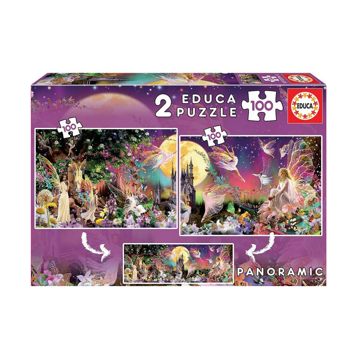Educa Puzzle enfant Fées et Elfes - 2 x 100 pièces