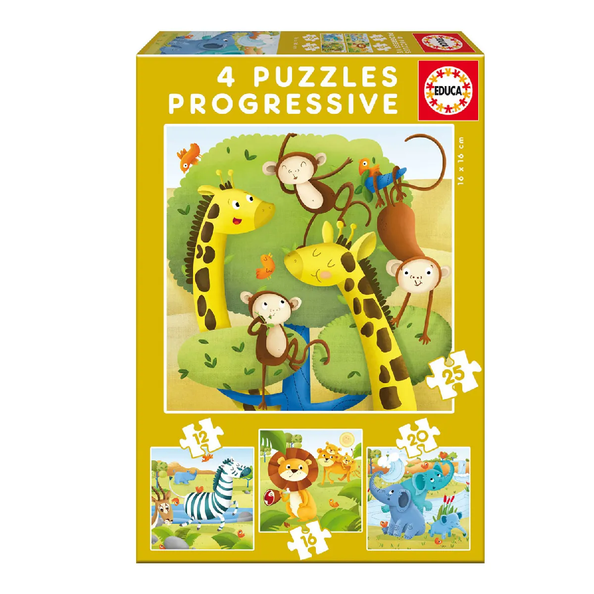 Educa Borras Garçons Multicolore Puzzle De 12-16-20-25 Pièces Progressifs Animaux Educa - Image 3