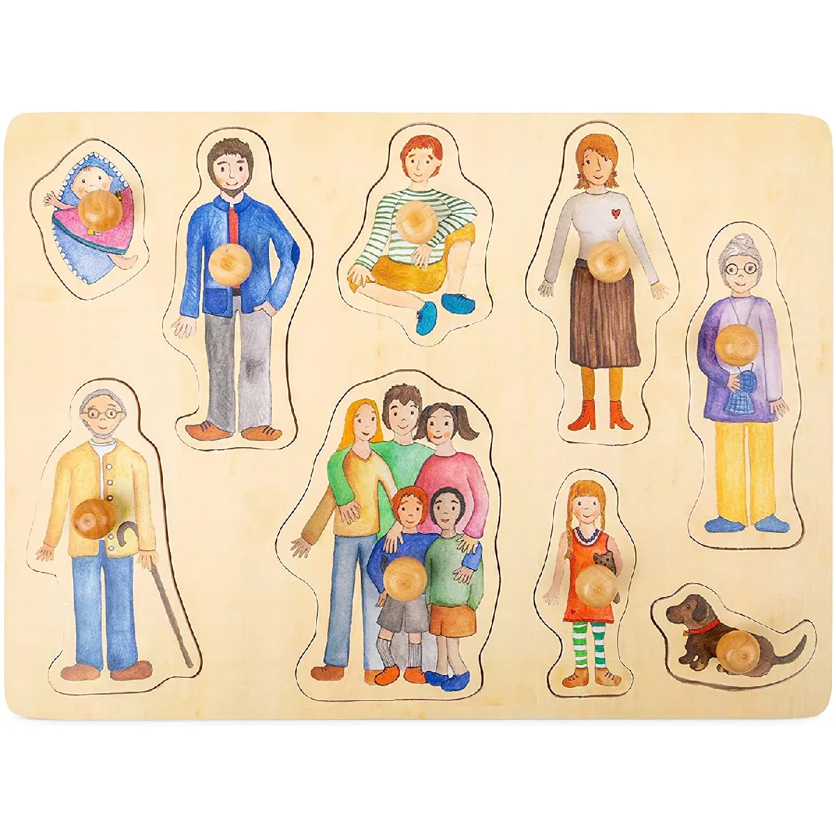 Générique Puzzle Bois Motifs Famille Small Foot