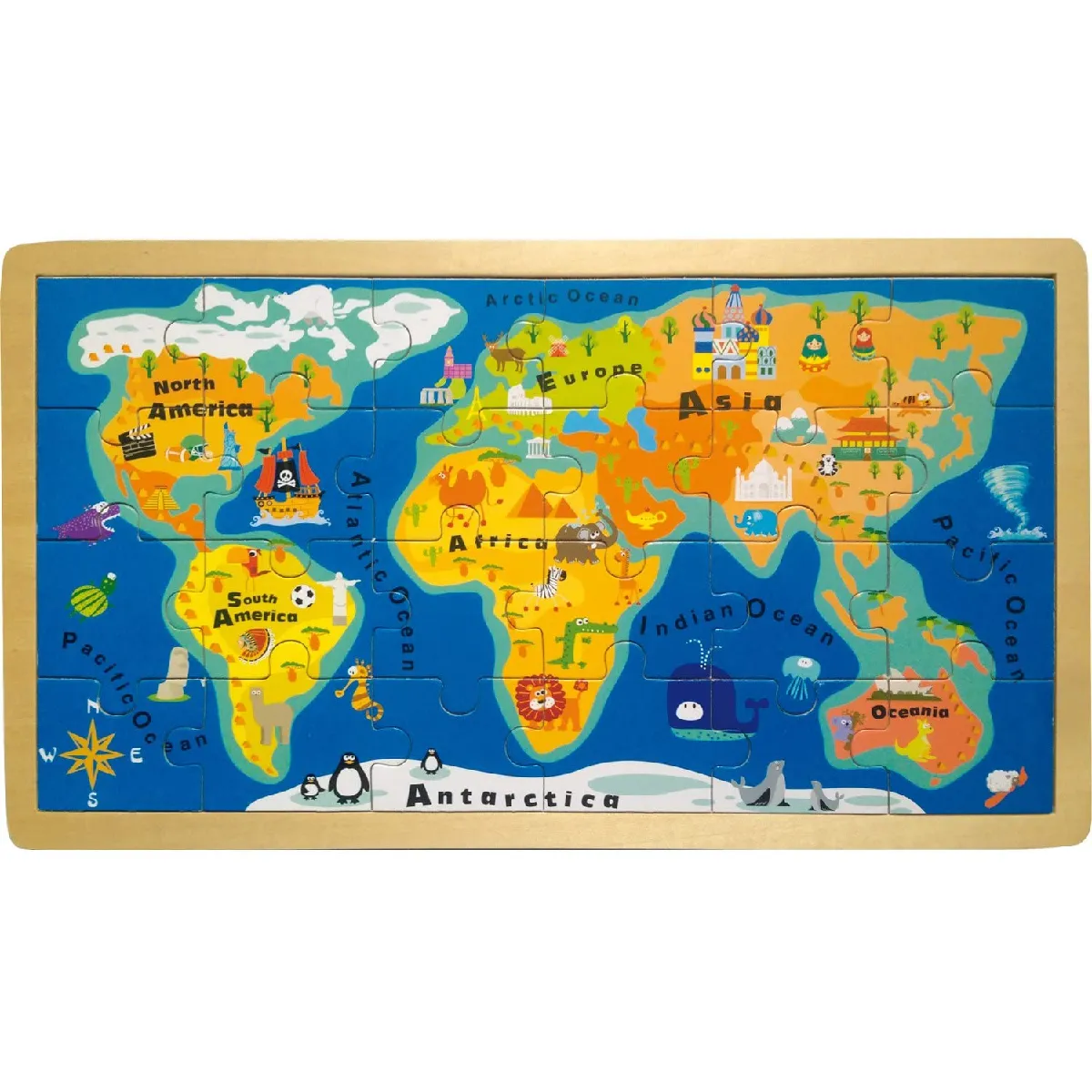 Small foot Puzzle carte du monde en bois