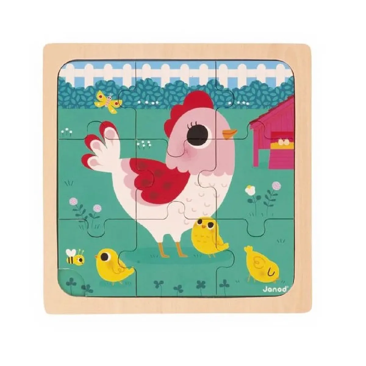 Juratoys Vert Puzzle En Bois Poulette Henriette - Amusement Et Éducation - Neuf - Image 3