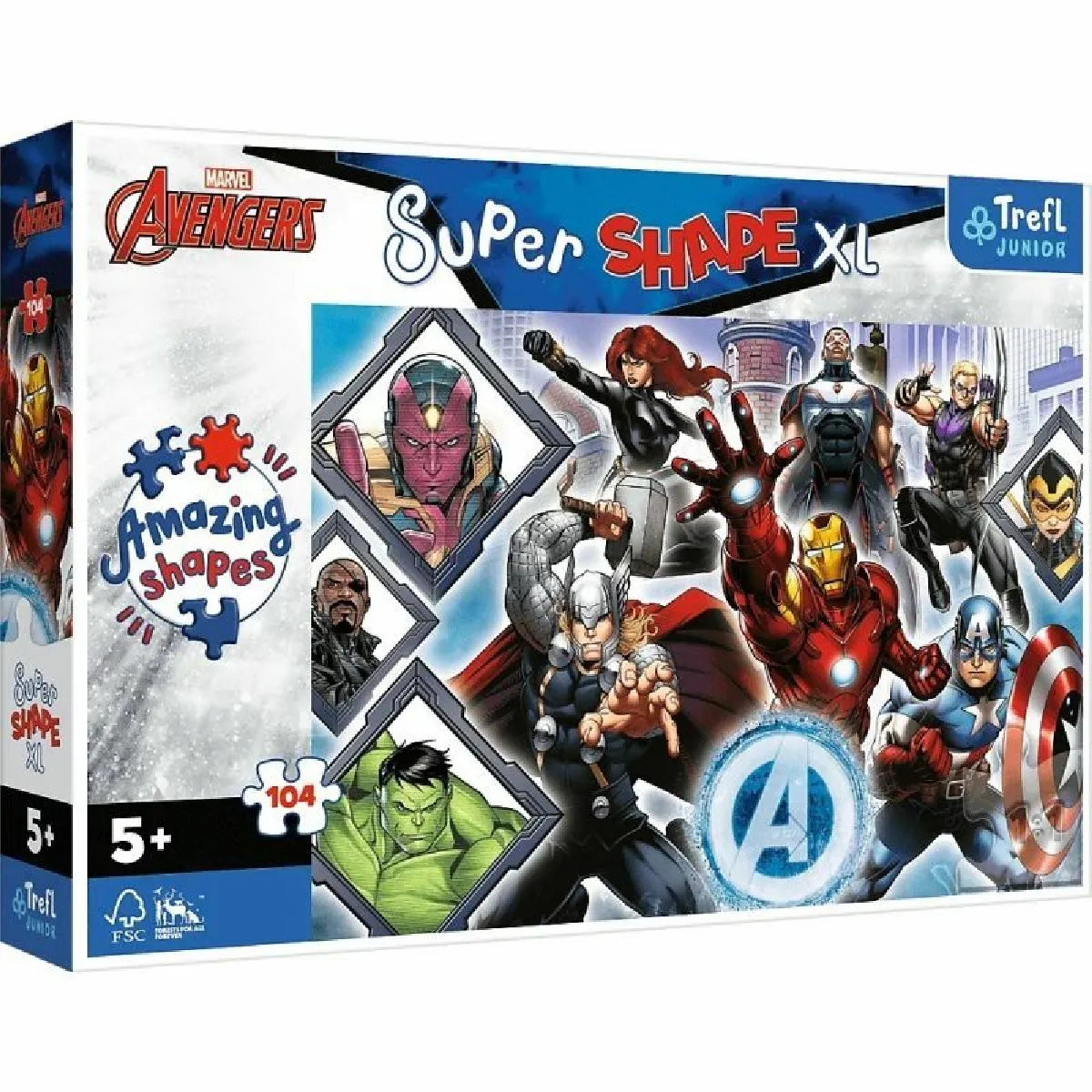 Trefl Puzzle enfant Super Shapes Avengers - 104 pièces