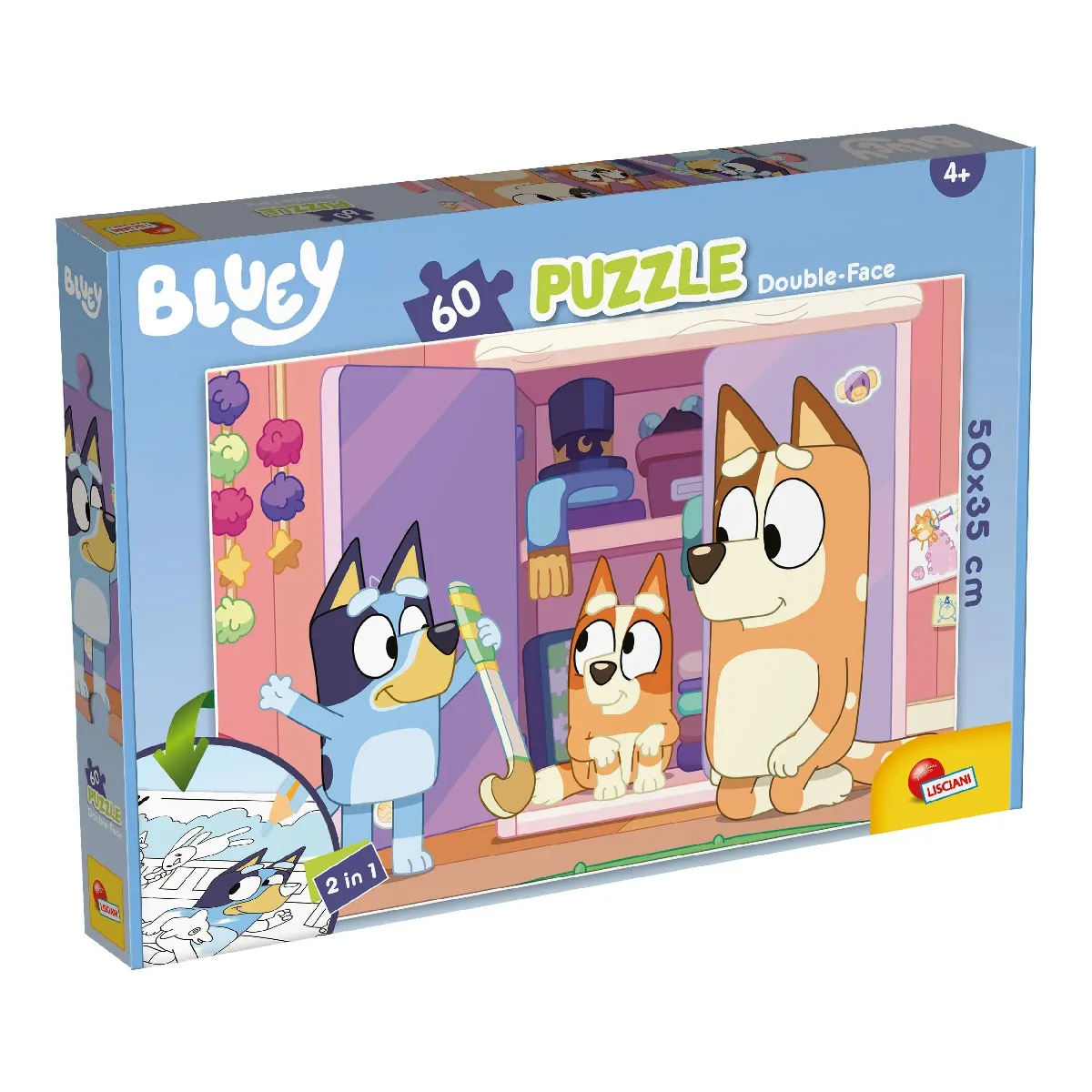 Lisciani giochi Puzzle enfant Bluey double face - 60 pièces