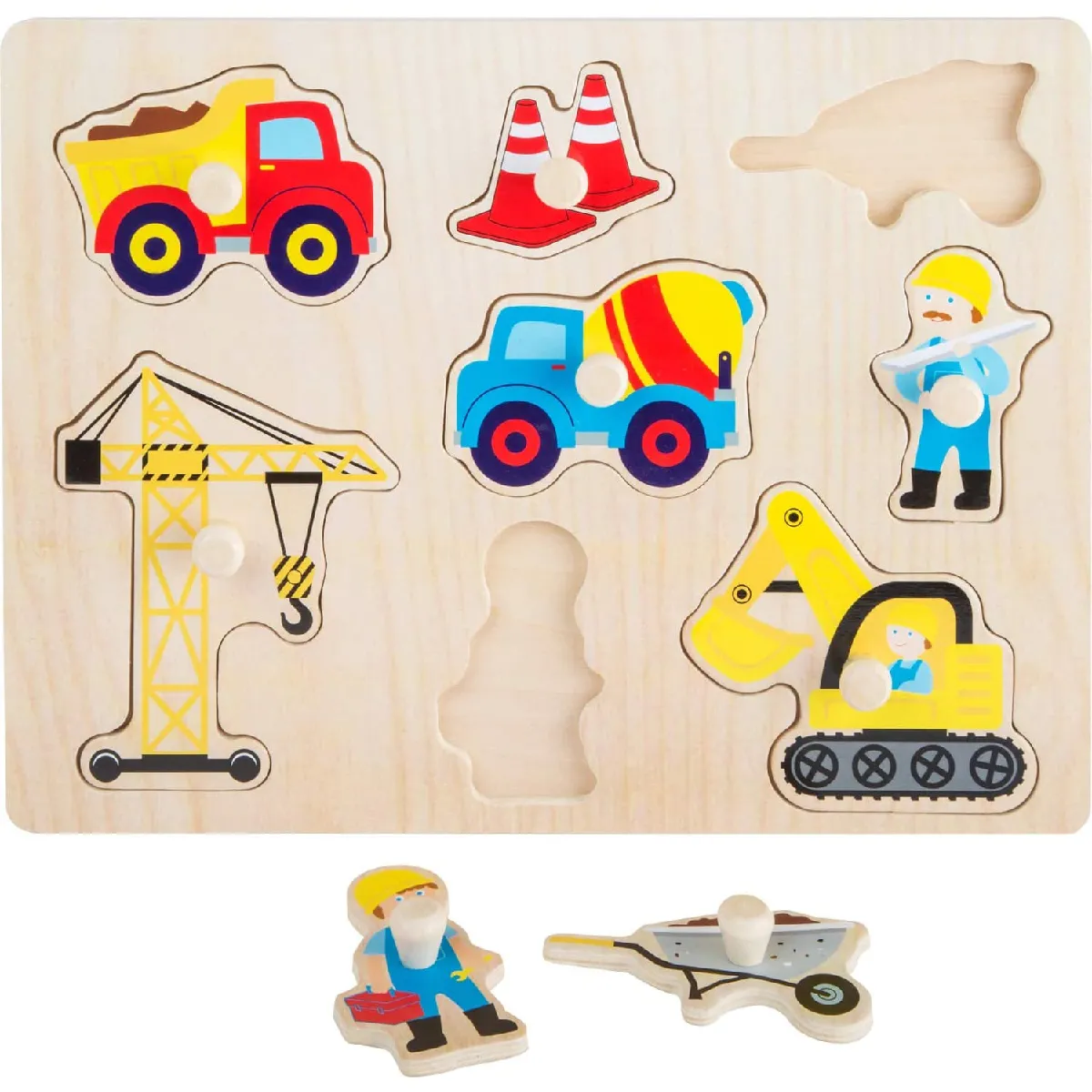 Small_foot puzzle en bois à poignées chantier