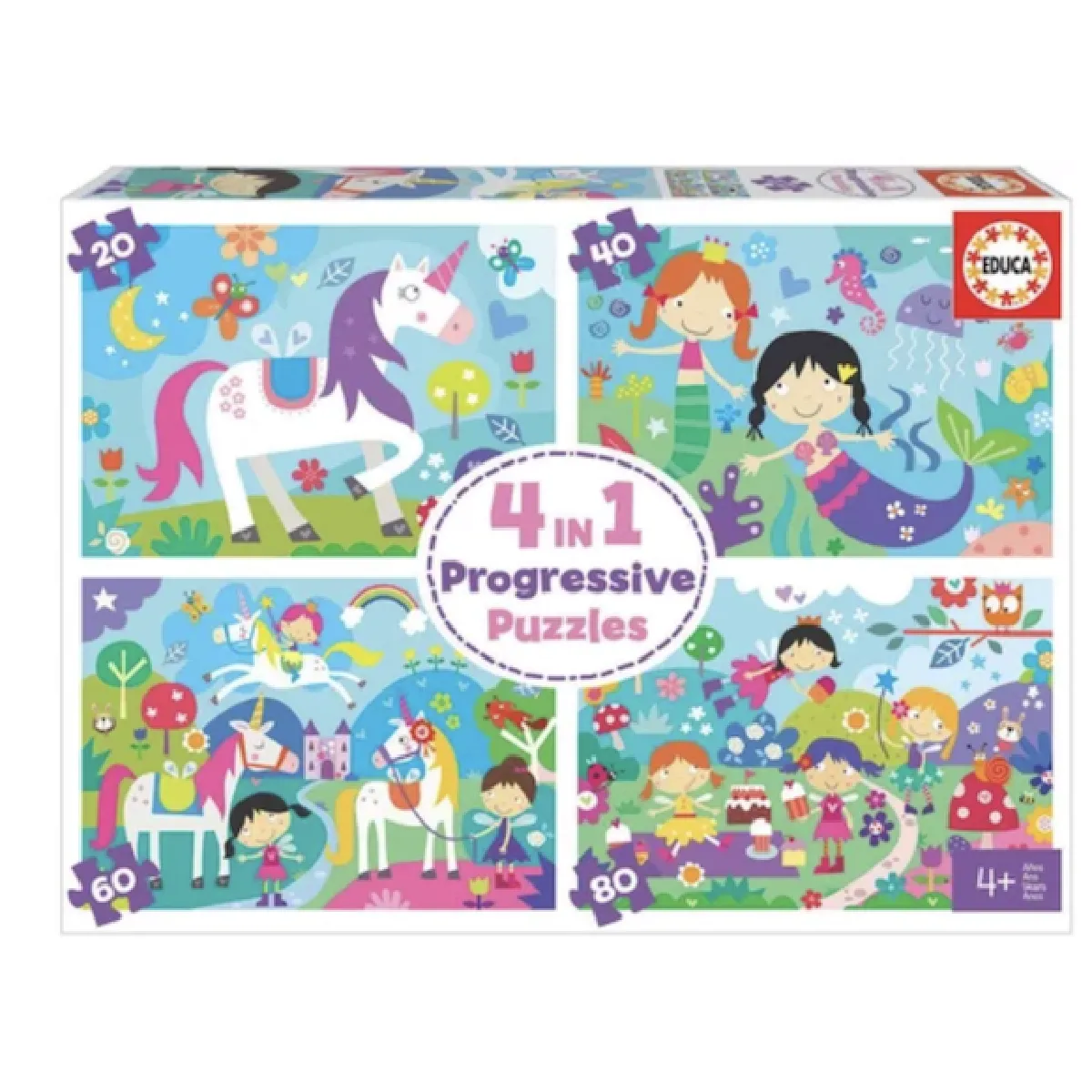 Educa puzzles progressifs 4 en 1 fantastique