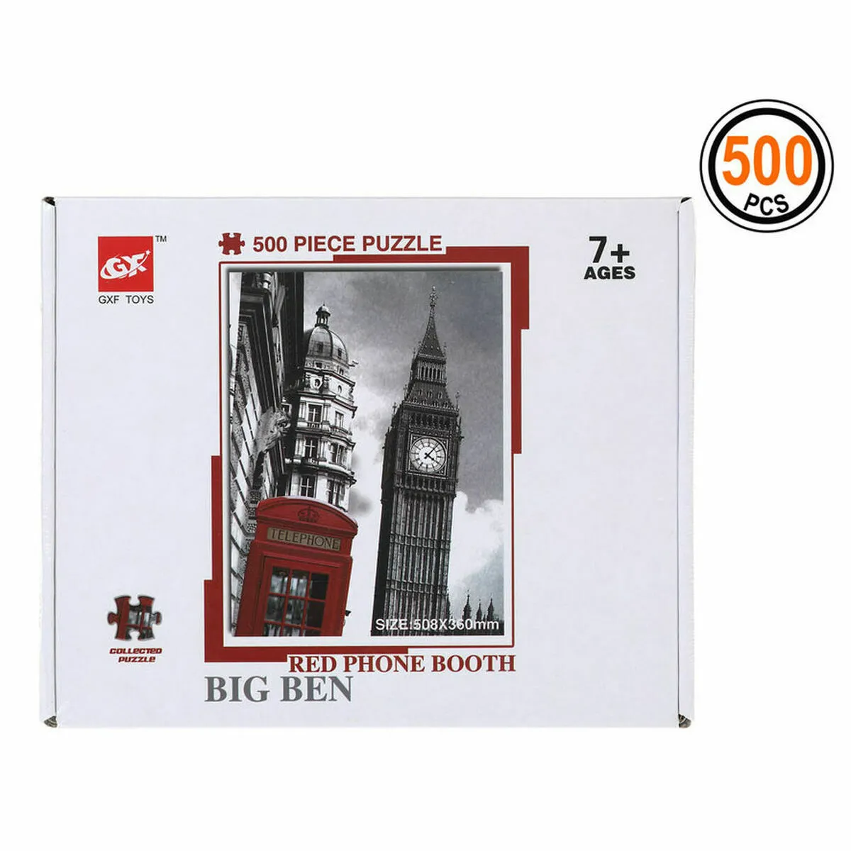 Bigbuy Puzzle adulte cabine téléphonique Big Ben - 500 pièces