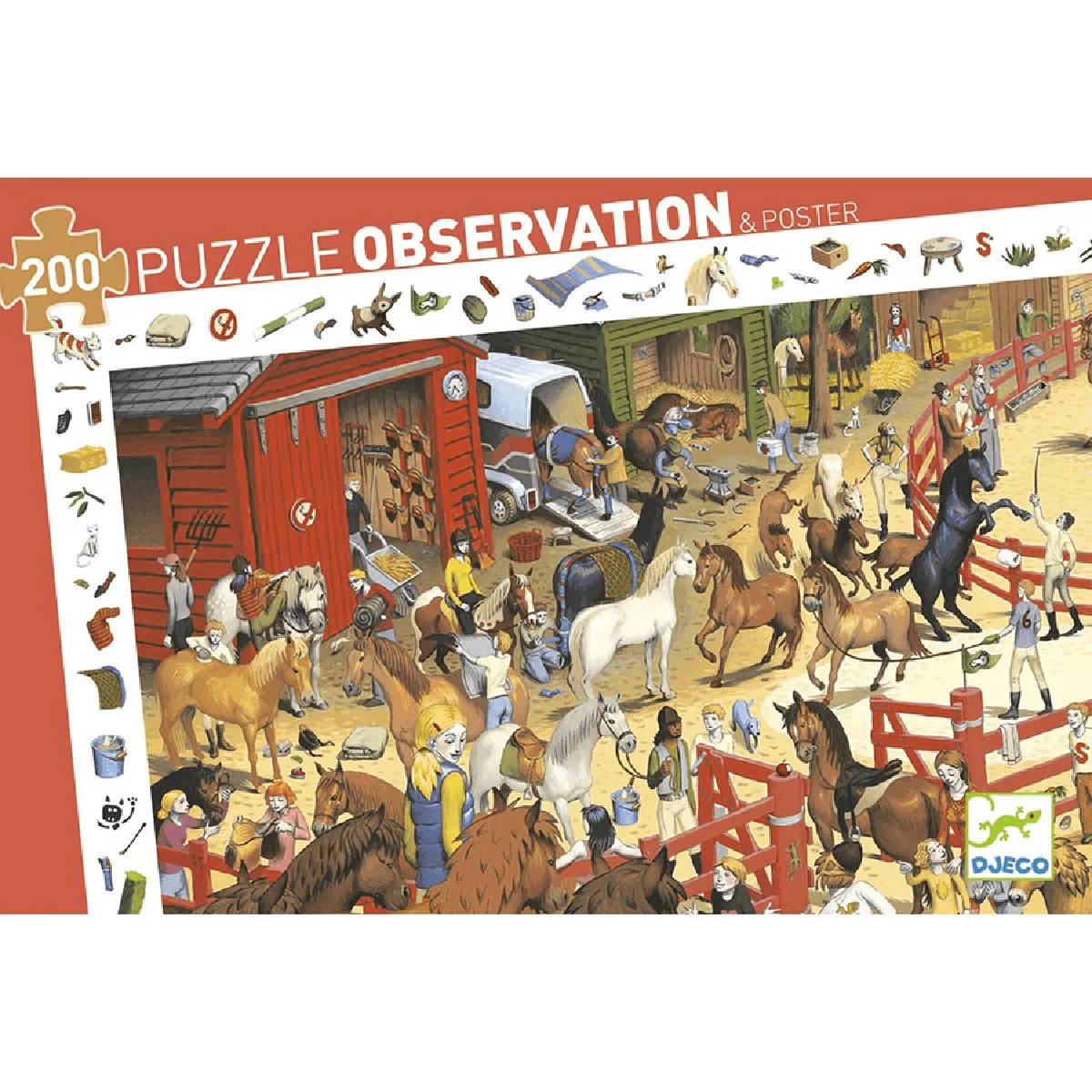 Djeco Puzzle d’observation Équitation - 200 pièces Djeco Puzzle d’observation Équitation - 200 pièces