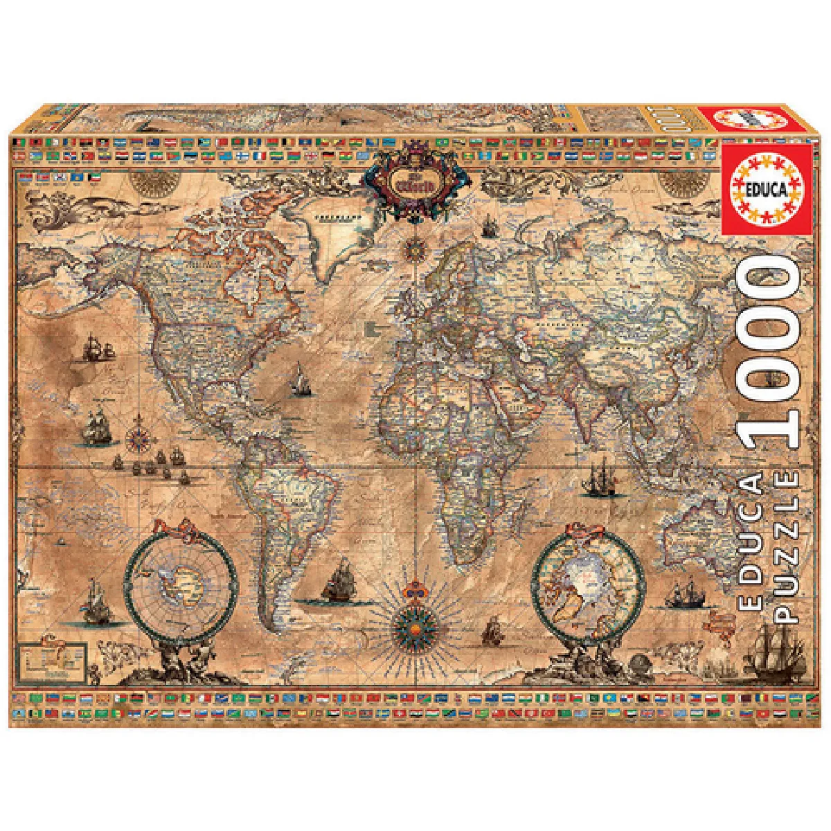 Educa puzzle adulte Mappemonde 1000 pièces