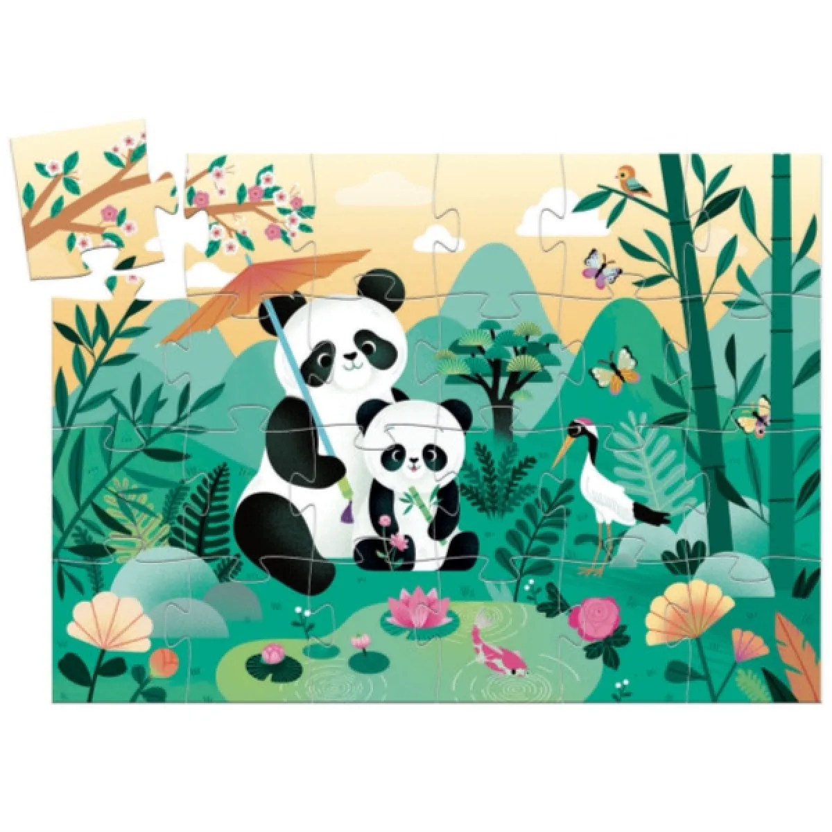 Djeco Puzzle silhouette Panda enfant