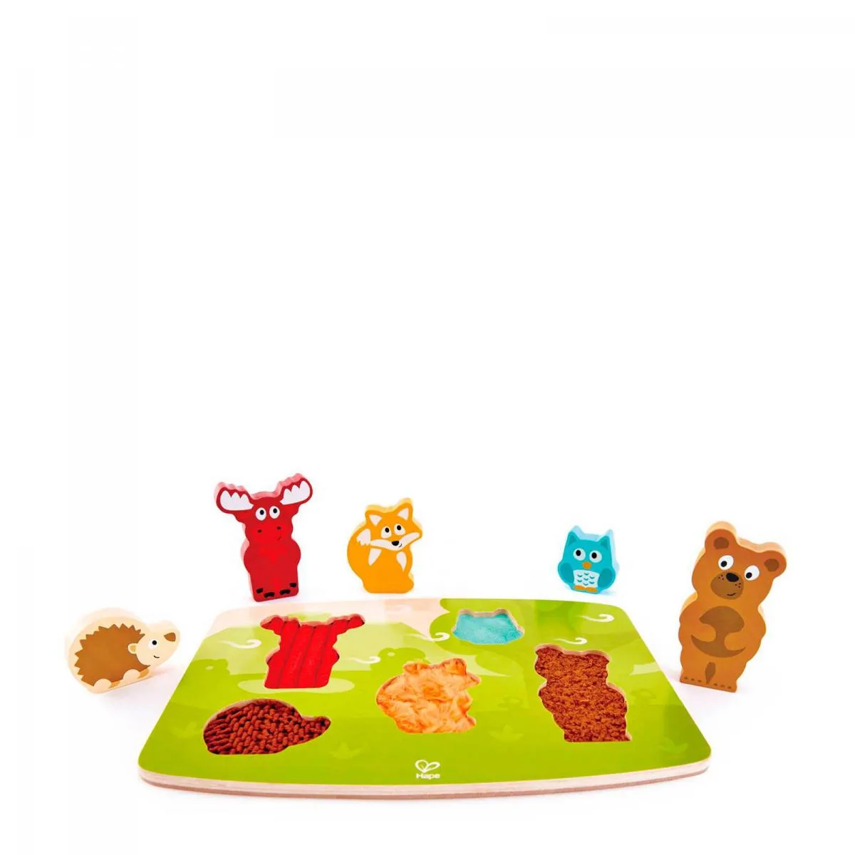 Hape Vert Puzzle Tactile Des Animaux De La Forêt - Éveil Et Apprentissage - Neuf - Image 4