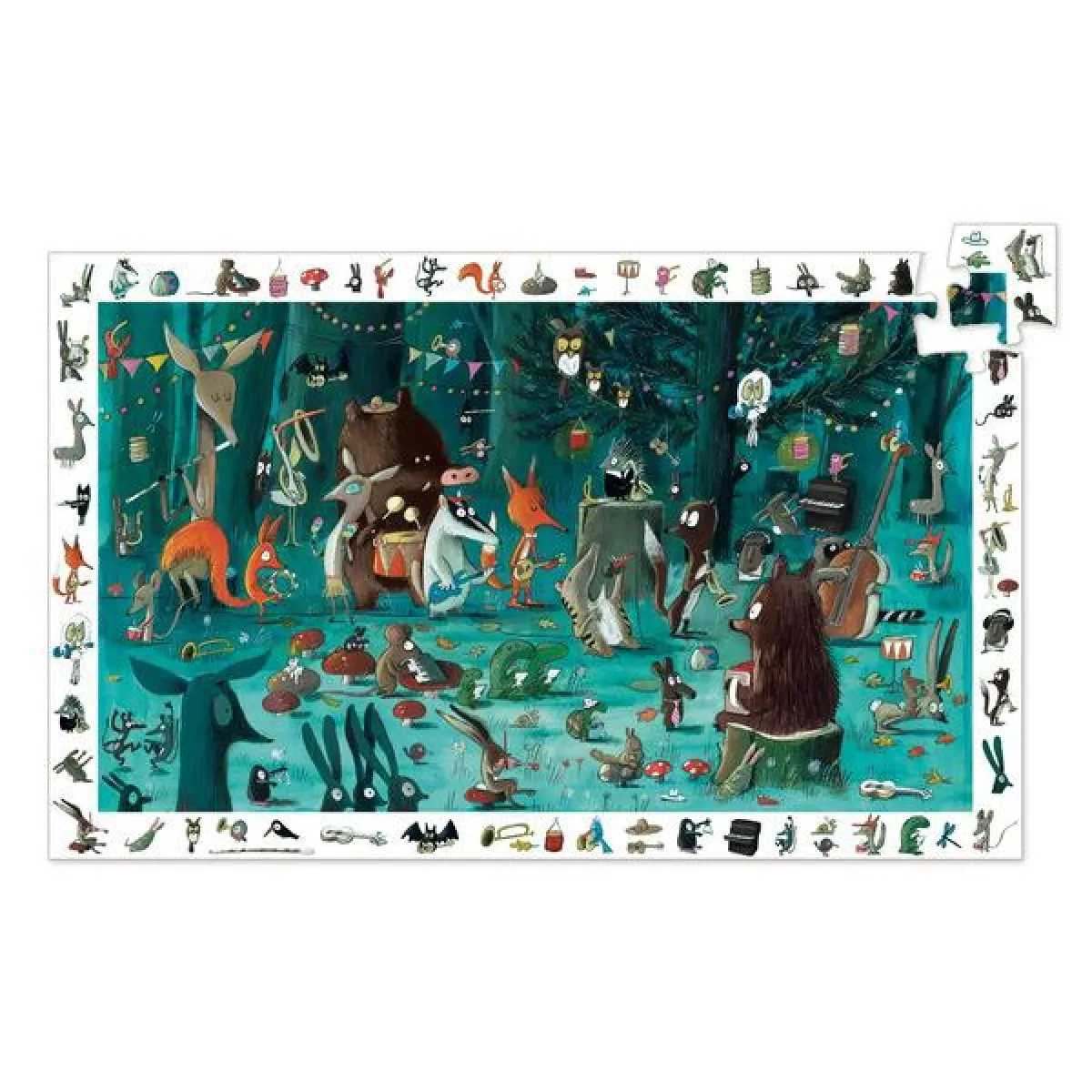 Djeco Turquoise Puzzle D'observation L'orchestre - 35 Pièces Éducatif Pour Enfants - Neuf - Image 4