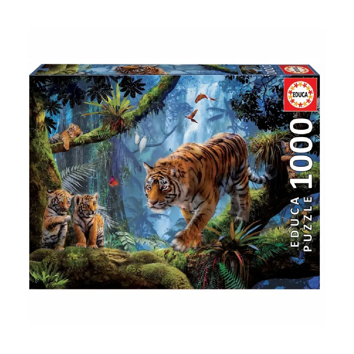 Educa Puzzle adulte tigres sur l’arbre - 1000 pièces