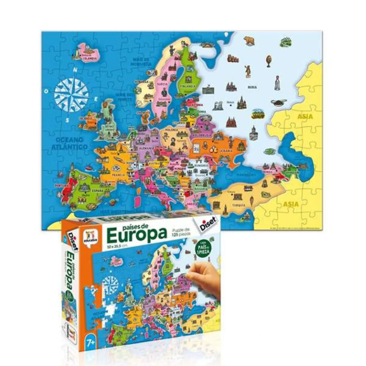 Diset puzzle éducatif carte d’Europe Diset puzzle éducatif carte d’Europe
