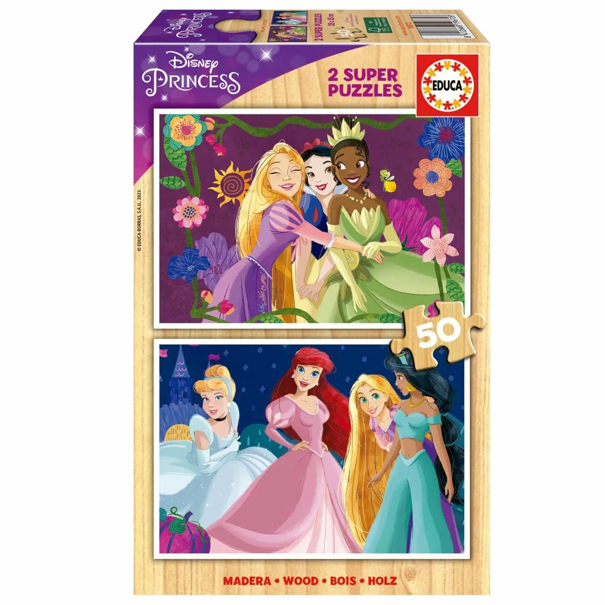 Educa Borras Educa Puzzle Bois 2 X 50 Pièces Disney Princess