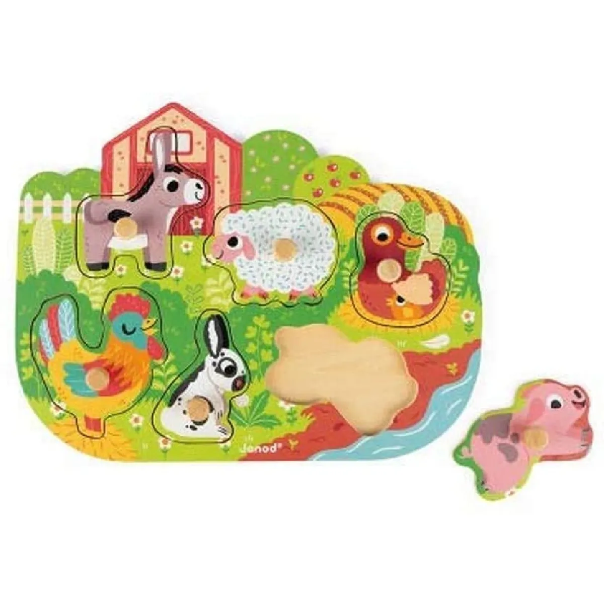 Janod Puzzle Happy Farm 6 Pièces - Image 3